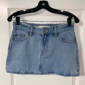 Hollister Light Wash Denim Mini Skirt